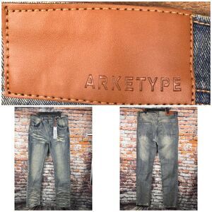 ARKETYPE Straight Fit Jeans 36"x34" Ubran Streetwear Distressed Casual NWT